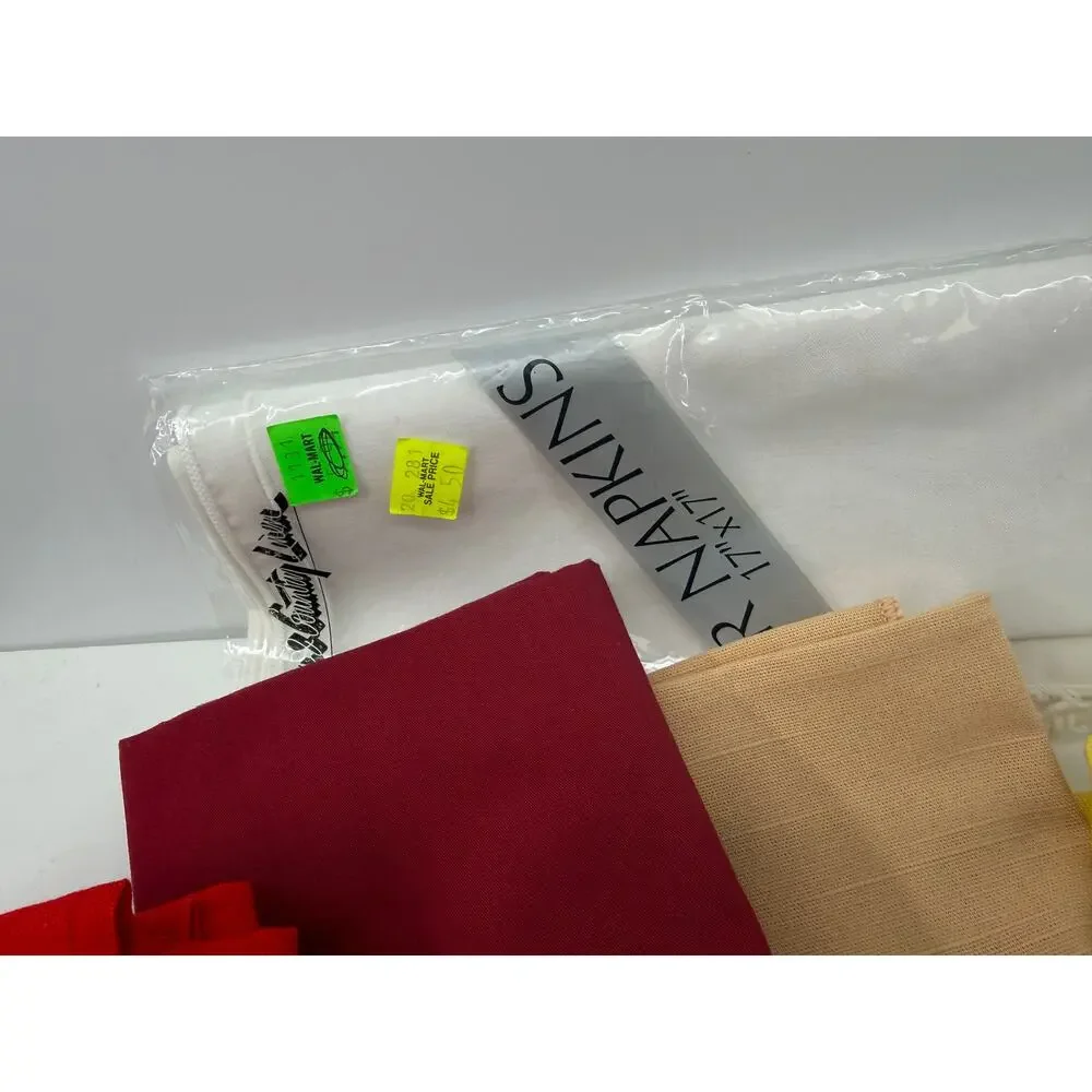Mixed Cloth Dinner Napkin Lot Basket Liner Table Linens Assorted Colors 50 items